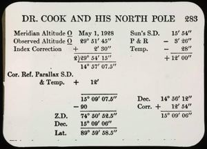 Image: Dr. Cook and His North Pole Observation